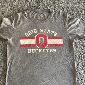 Vintage Varsity NCAA Ohio State Buckeyes College Football Gray Logo Shirt Mens M